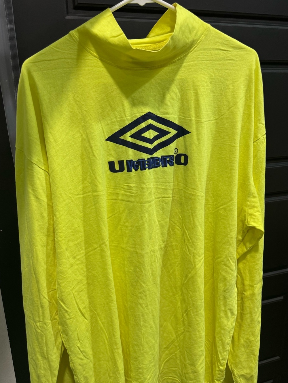 Vetements UMBRO Neon Yellow Long Sleeve Turtleneck Tee 2018